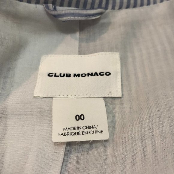 Club Monaco Lightweight Pinstripe Sheer Blazer - Size 00 - Picture 8 of 9